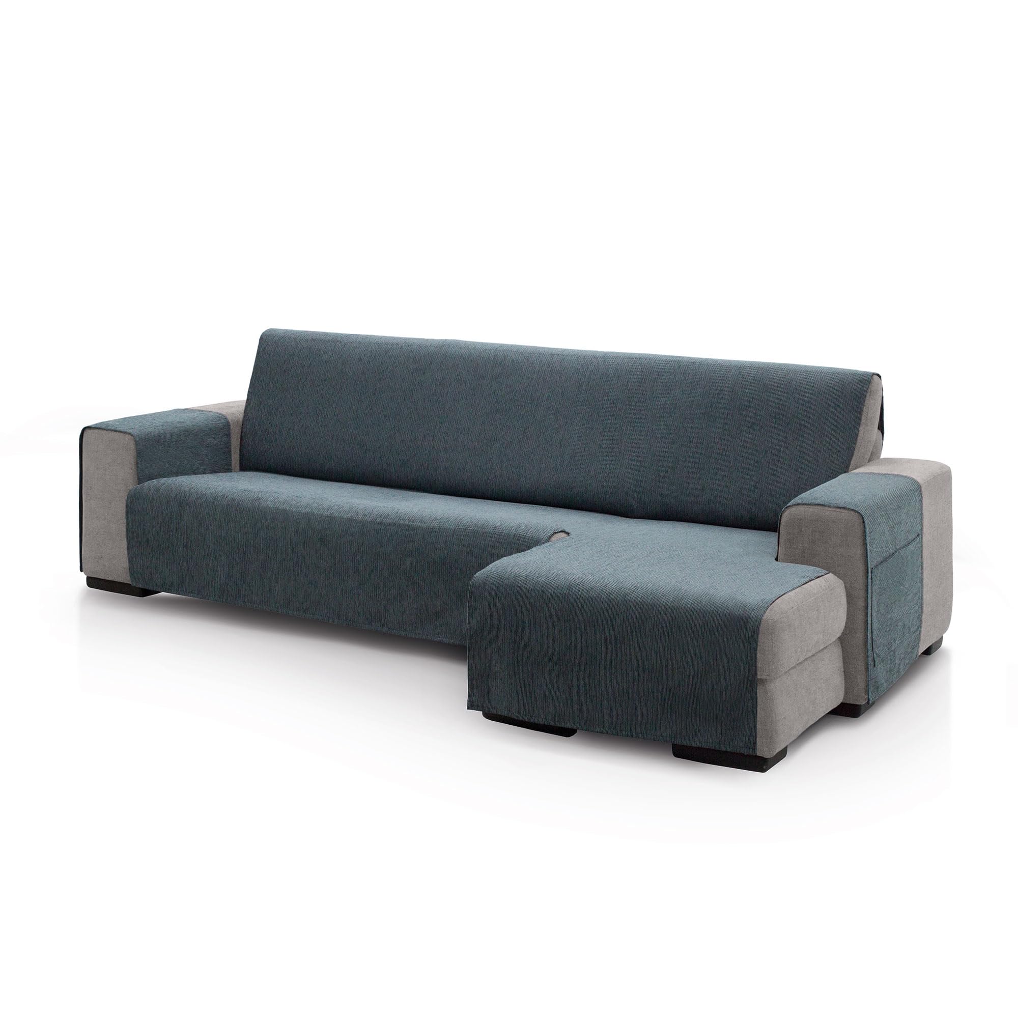 ECOMMERC3 | Chaise Longue Sofa Cover for Right Arm Back Size 240 cm - Dark Grey Chaise Longue Sofa Cover Soft Touch 100% Made in Spain