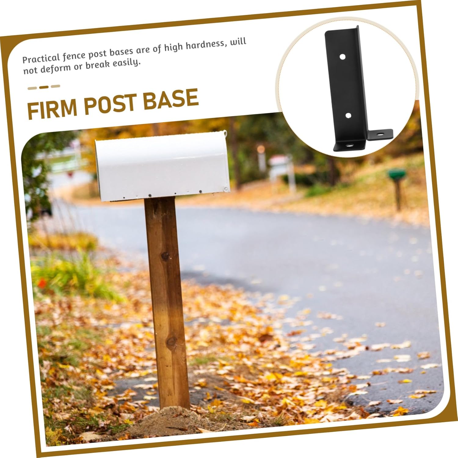 1set Metal Mailbox Post Protector Base Heavy Duty Support for Mailbox Posts Deck Fence Stability Weather Resistant