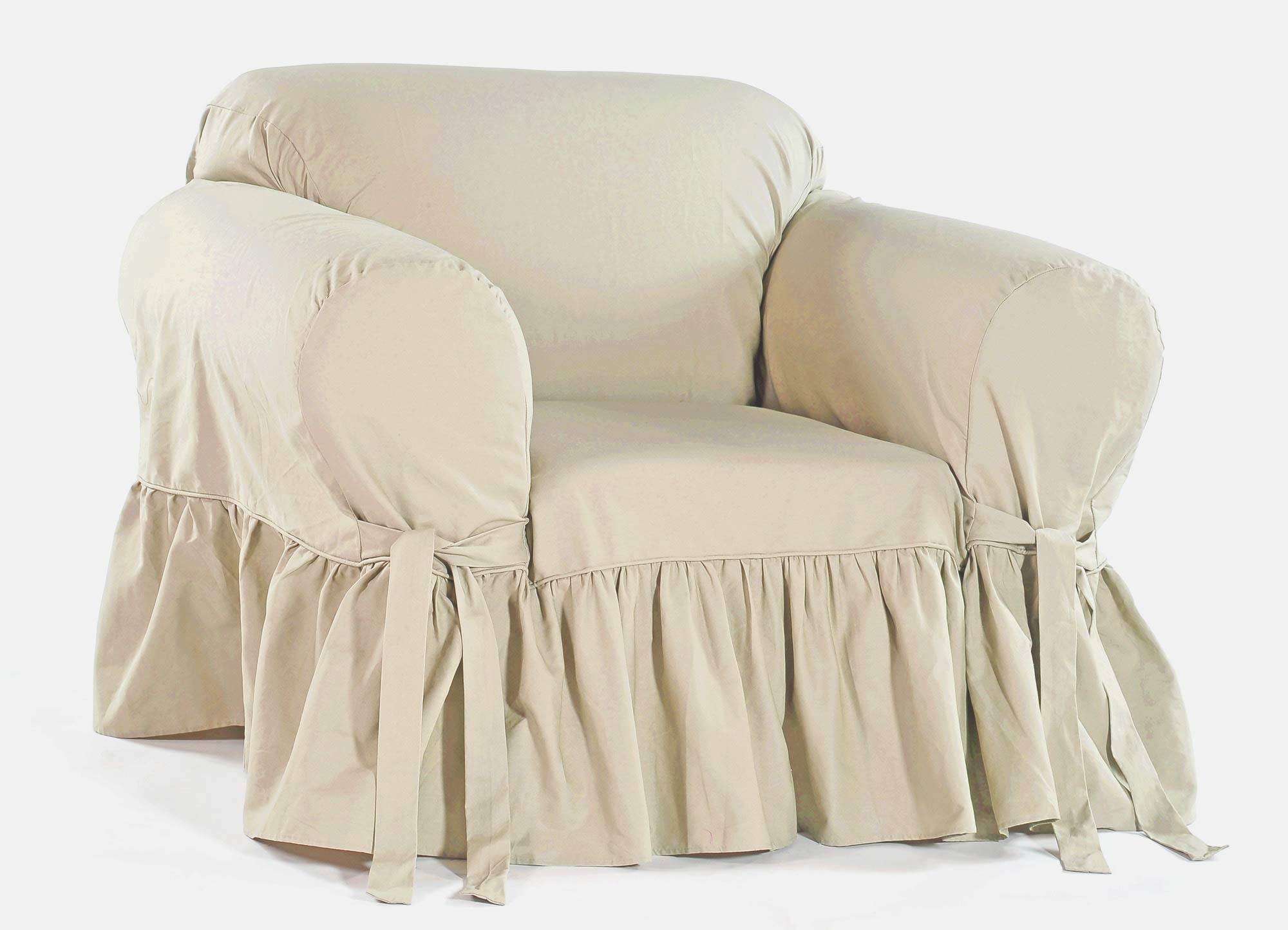 Classic Slipcovers WCD30AMYRFKHK Chair slipcover, one Piece, Ruffled, Khaki