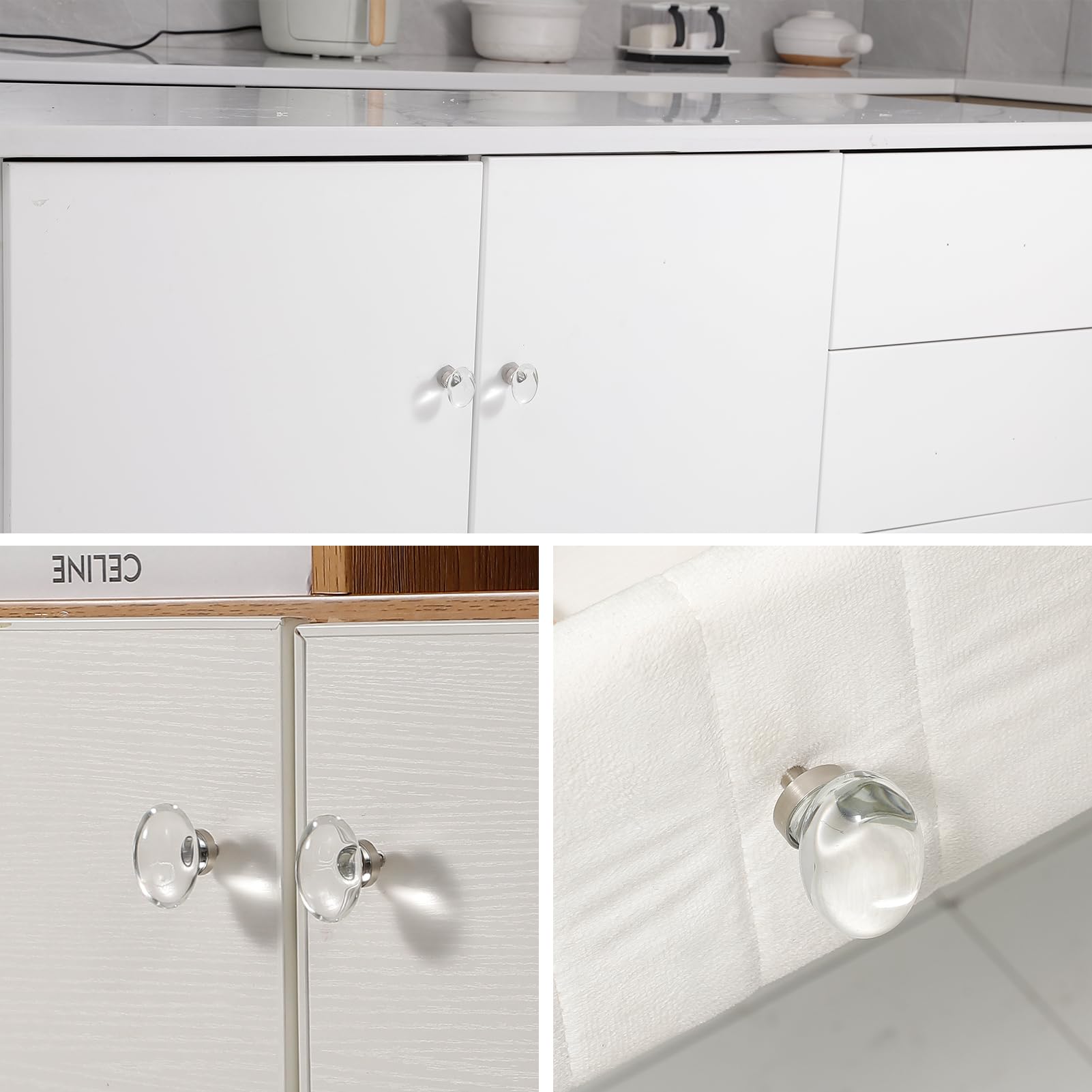 Gold Crystal Drawer Knobs Glass Dresser Knob Pulls Handle - View #11