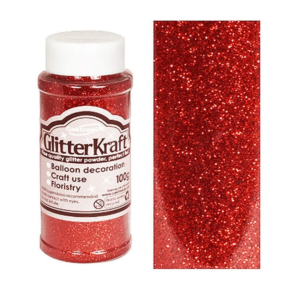 Eleganza Red Glitter Kraft Fine Glitter 100G Bottle
