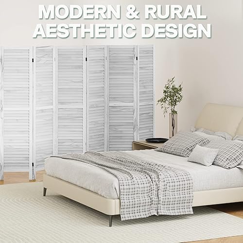 Miniatura 2 de Divisor de habitación de 4 paneles, pared divisora de madera de 5.6 pies de alto, divisores de habitación plegables, pantalla de privacidad de