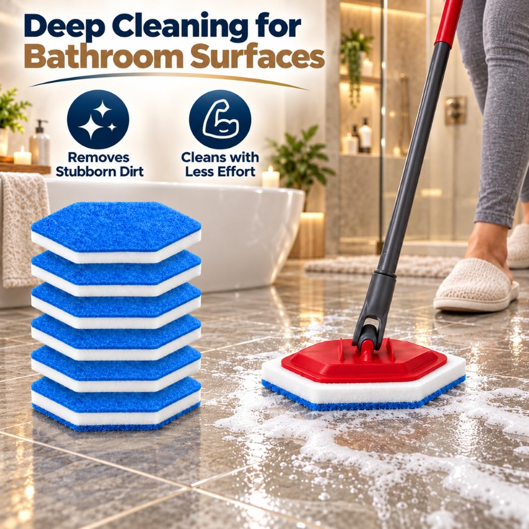 Mopp Schwammpads für Vileda Bath Magic 150343, 6er Ersatzset