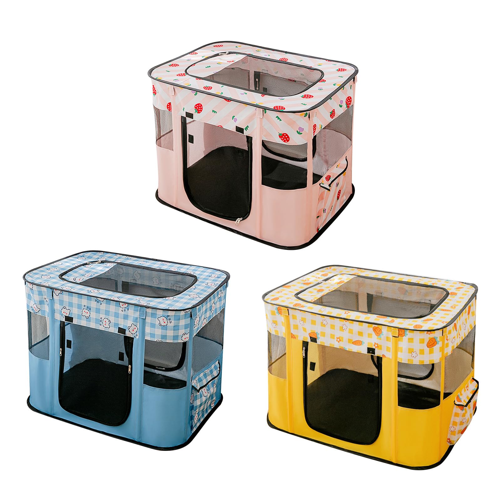 Mascota con puerta y techo para perros pequeños, corral de ejercicio para gatos, sala de parto para gatos de interior y otros pequeños