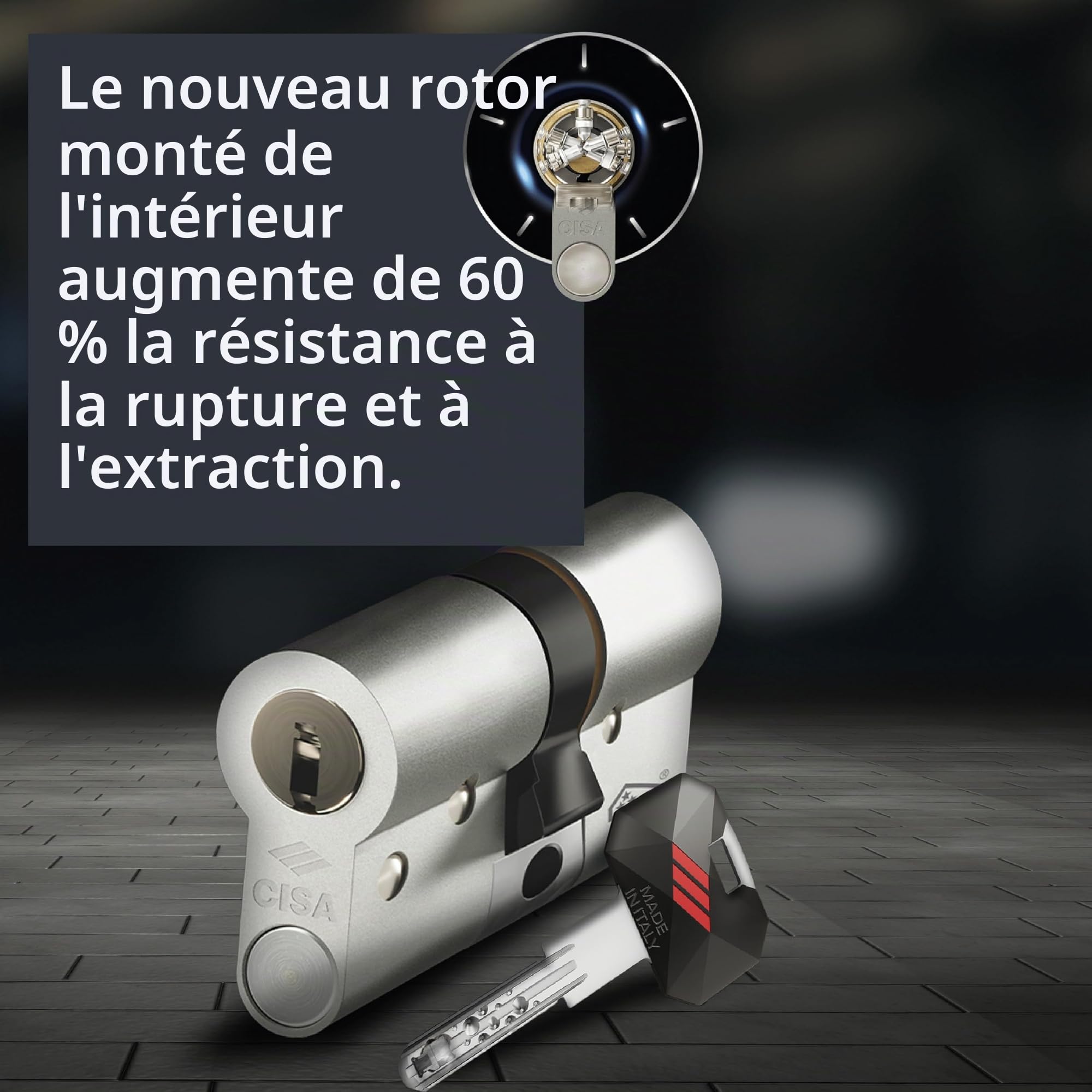 CISA - Cylindre européen de sécurité RS5 10R3M11701200C5 - Cylindre avec 5 rangées de broches radiales - 5 clés à double numérique protégées - Taille 50/30