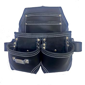 Zeluga 20-123 5 Pocket Heavy Duty Leather Tool Bag, Black