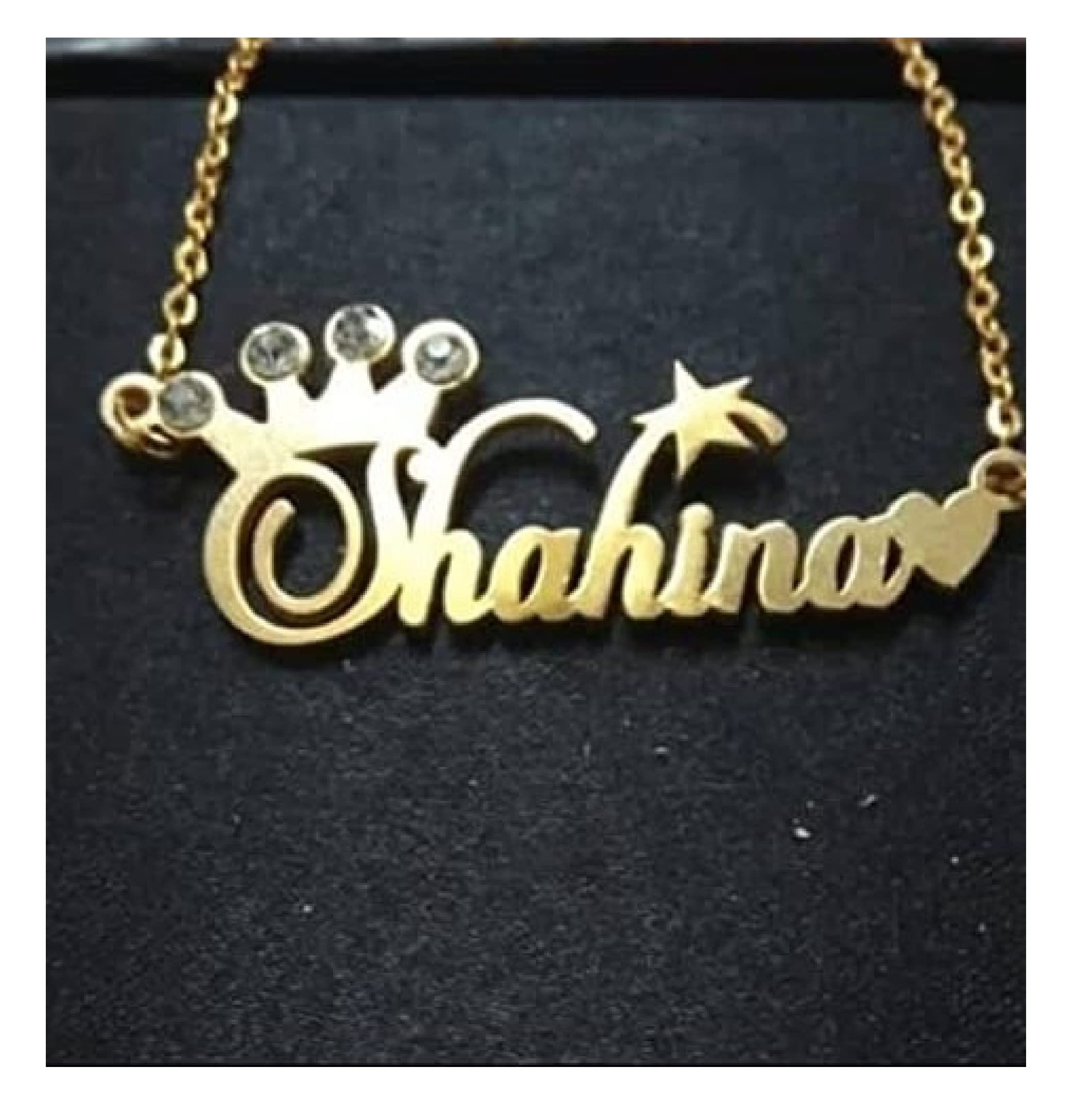 YAM ARTS Personalized/Customized Crown with Diamond Single Name Brass with Heart/Necklace With Ur name Or Love One Name With 24k Gold Plating And lazer Engraved Finish (B09PHWWJ33) Amazon Price History, Amazon Price Tracker