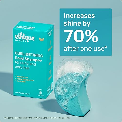Miniatura 6 de Ethique Barra de champú definidora de rizos con manteca de karité, sin plástico, vegano, sin crueldad, 3.88 onzas, Professor Curl