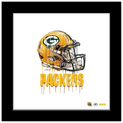 Trends International Gallery Pops NFL Green Bay Packers - Póster de pared con casco de goteo, 12.00 x 12.00 pulgadas, versión de marco negro
