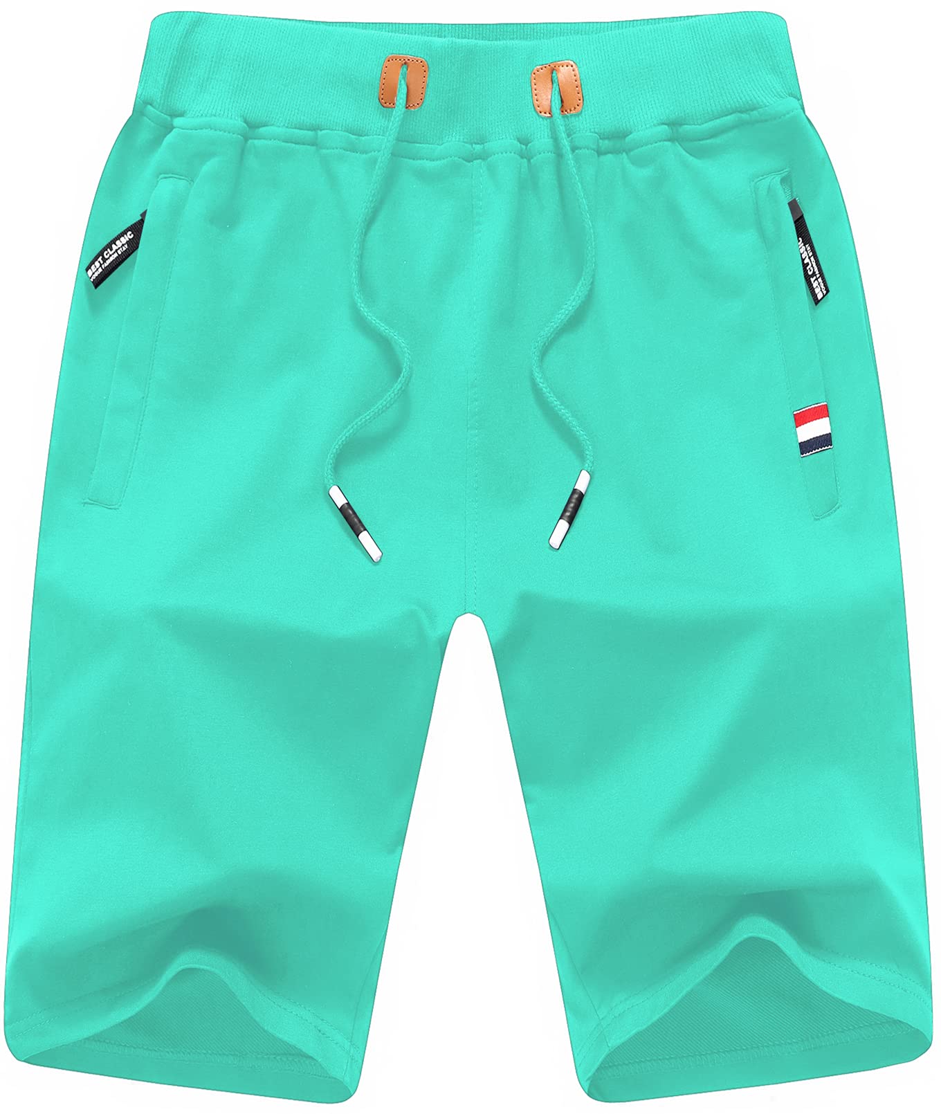 CREATMO US Men's Shorts Zipper Pocket Elastic Waist Stretch Summer Casual Beach