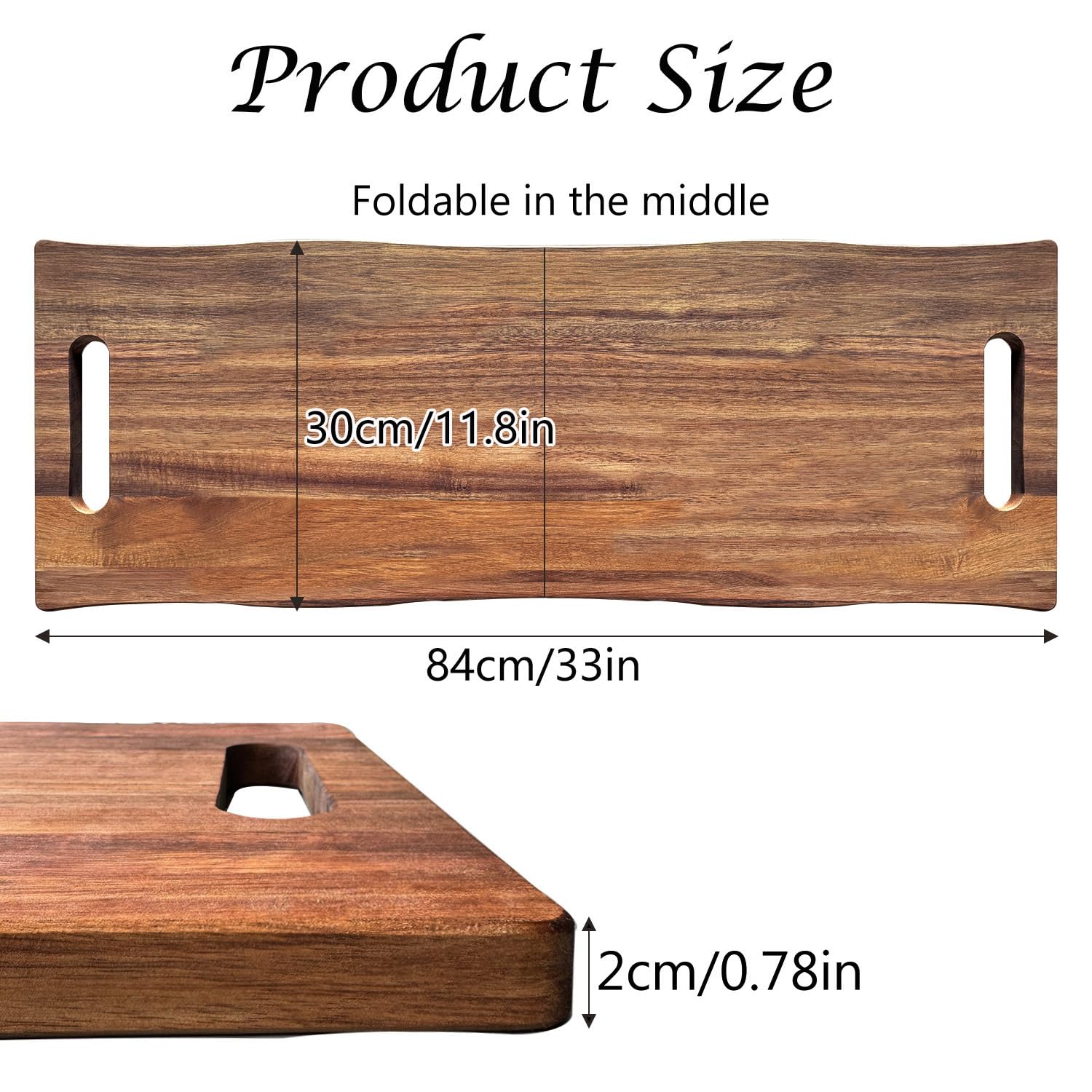 Tabla de embutidos grande de 33 pulgadas con asas, tabla de servir queso de madera de acacia, plato de cocina, charcutería para aperitivos, alimentos, pan, carne, frutas