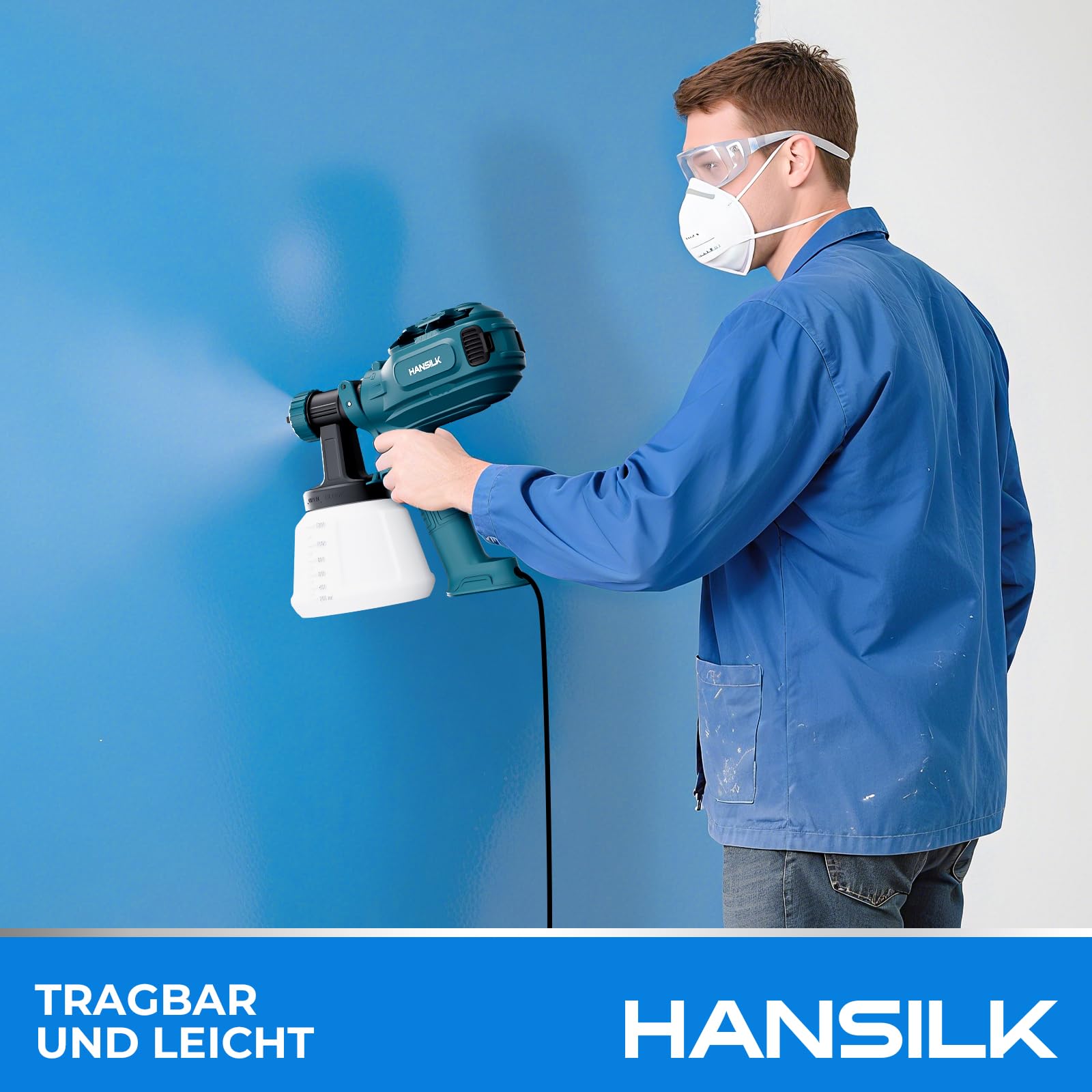 HANSILK Farbsprühsystem 800W Elektrische Spritzpistole