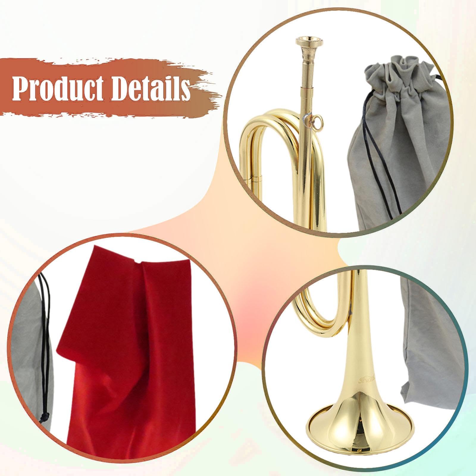 TISHITA Trompete Marschmusik Blasinstrument Bugle Aus Messing für Laute Akustische Effekte Und Tragbares Design für Paraden Musikveranstaltungen Sc, Style C