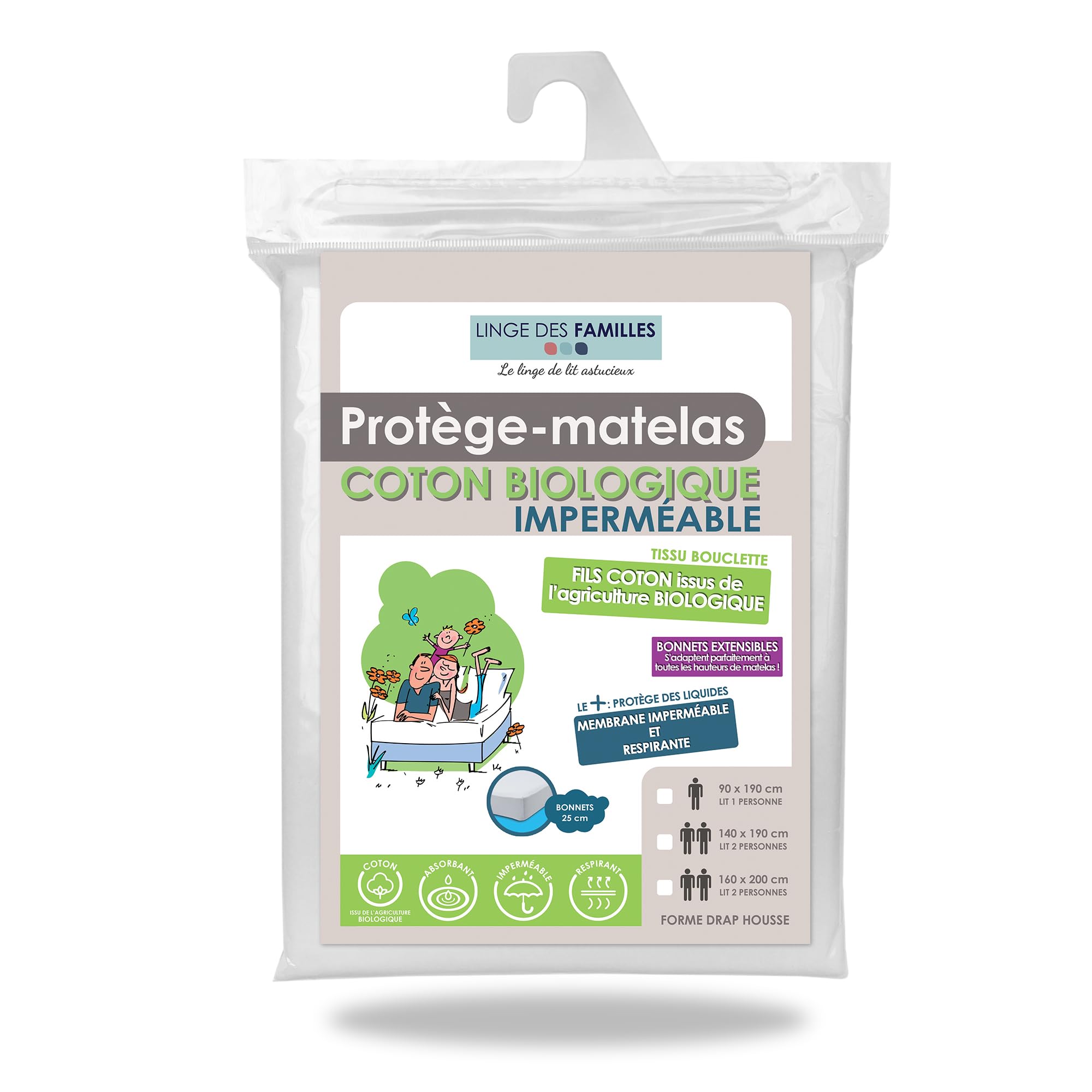Protège matelas bouclette coton bio de fabrication européenne