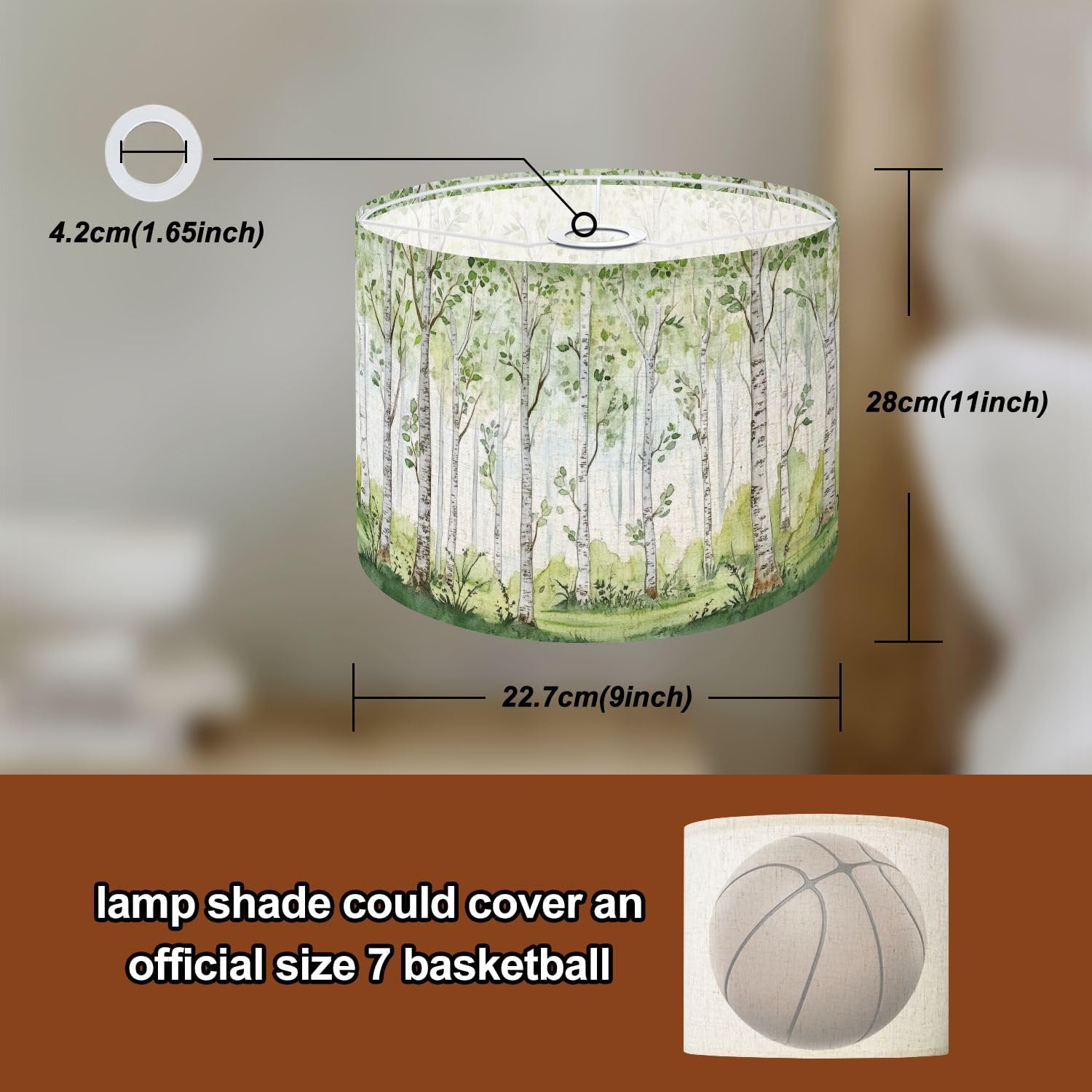 Lampshades Lamp Shades Set of 2 Watercolor Fairy forest Children s interior Light Shade for Table Lamps Floor Lamps Drum Lamp Shades Lampshade Replacement