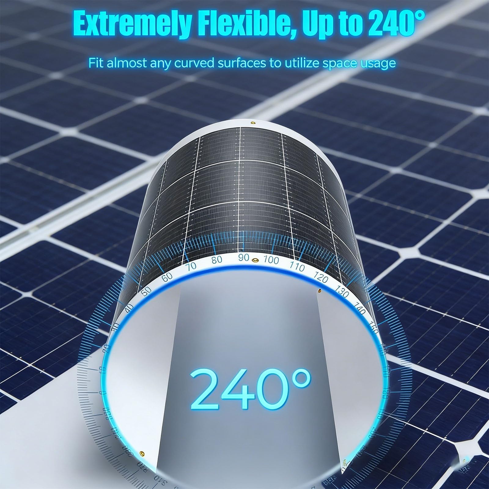 Pannello solare flessibile 150W/200W Semi-flessibile pieghevole 36V monocristallino Off-Grid for camper cabina cabina auto e roulotte camper barca(150W)