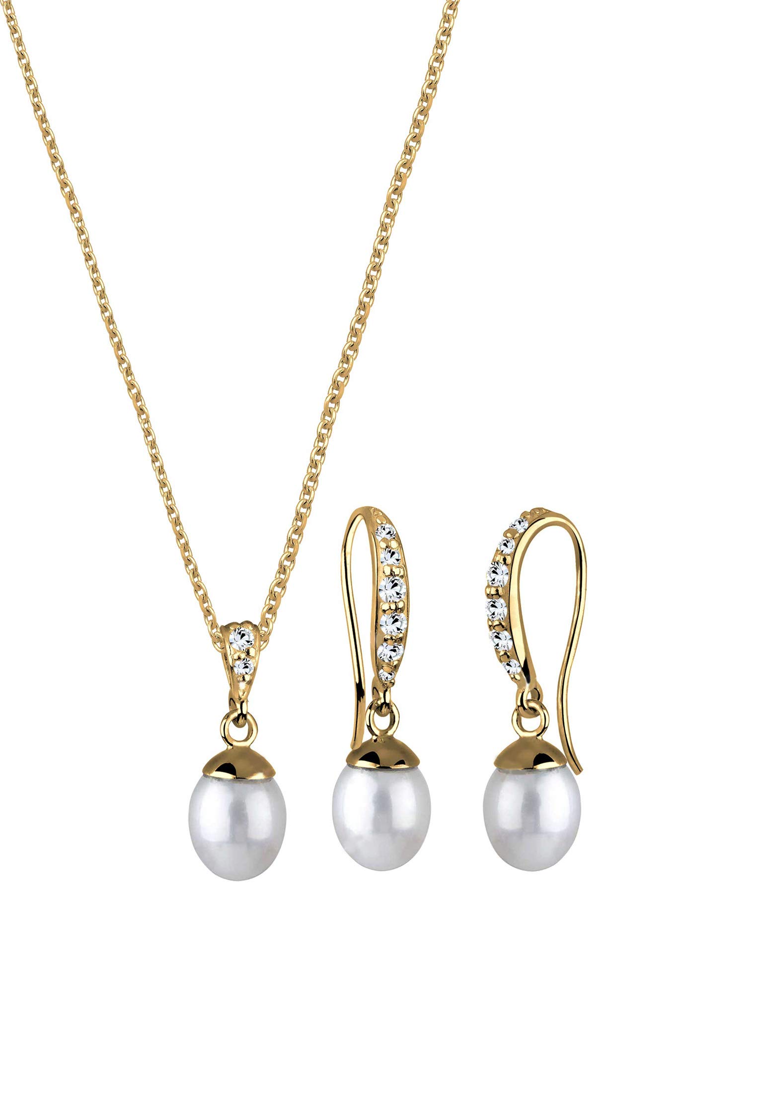 Elli Damen Schmuckset 925 Sterling Silber Kristall