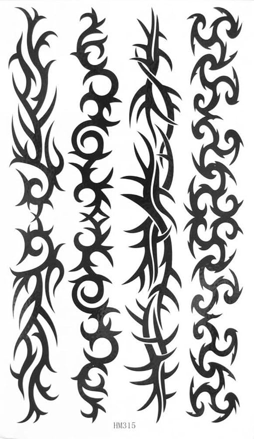 MapofBeauty Cool Black Lines Temporary Waterproof Tattoos Body Art Sticker (2 pcs/lot)