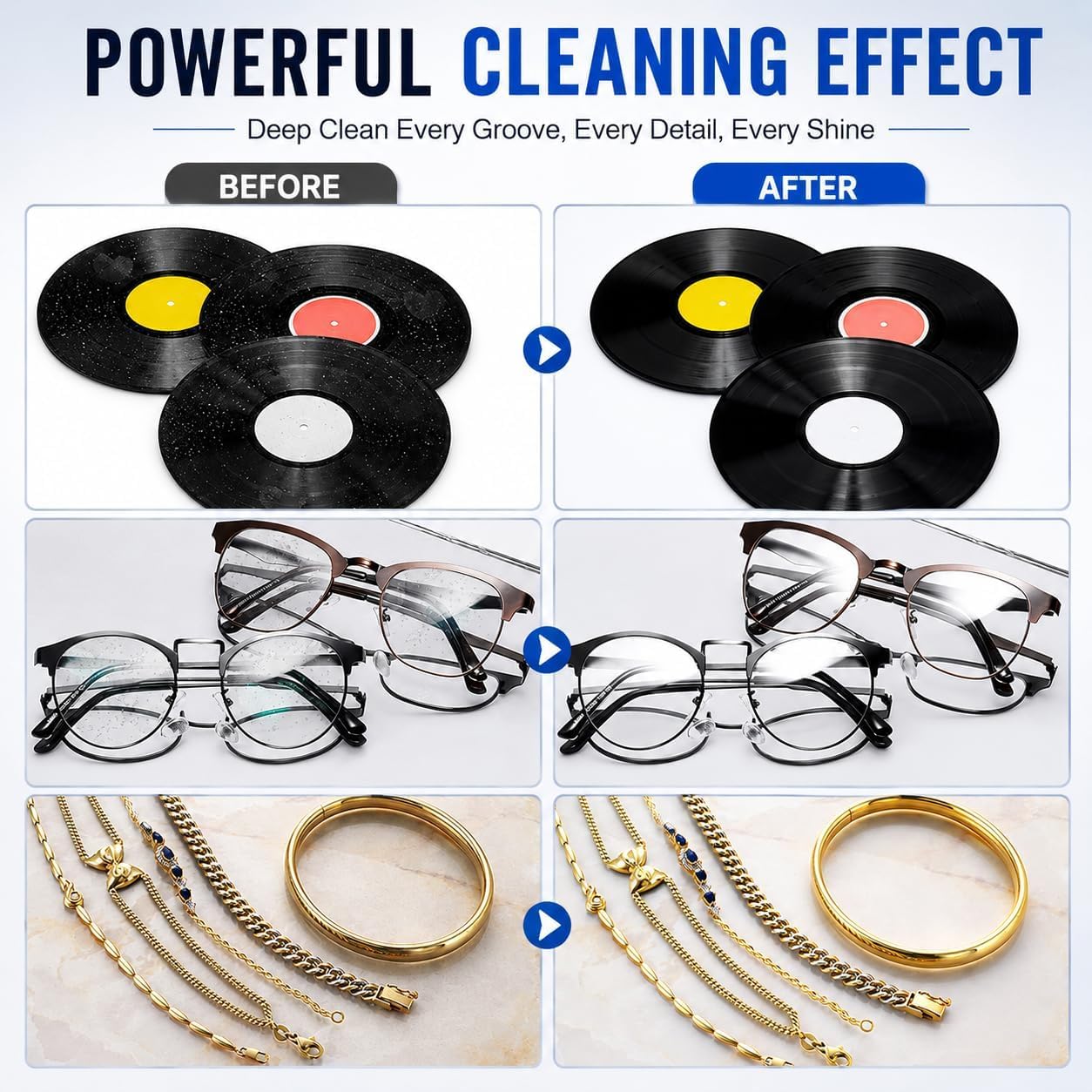Sistema di pulizia per dischi in vinile – Pulitore automatico su entrambi i lati con timer per una manutenzione efficiente e una qualità del suono superiore, pulisce fino a 8 dischi
