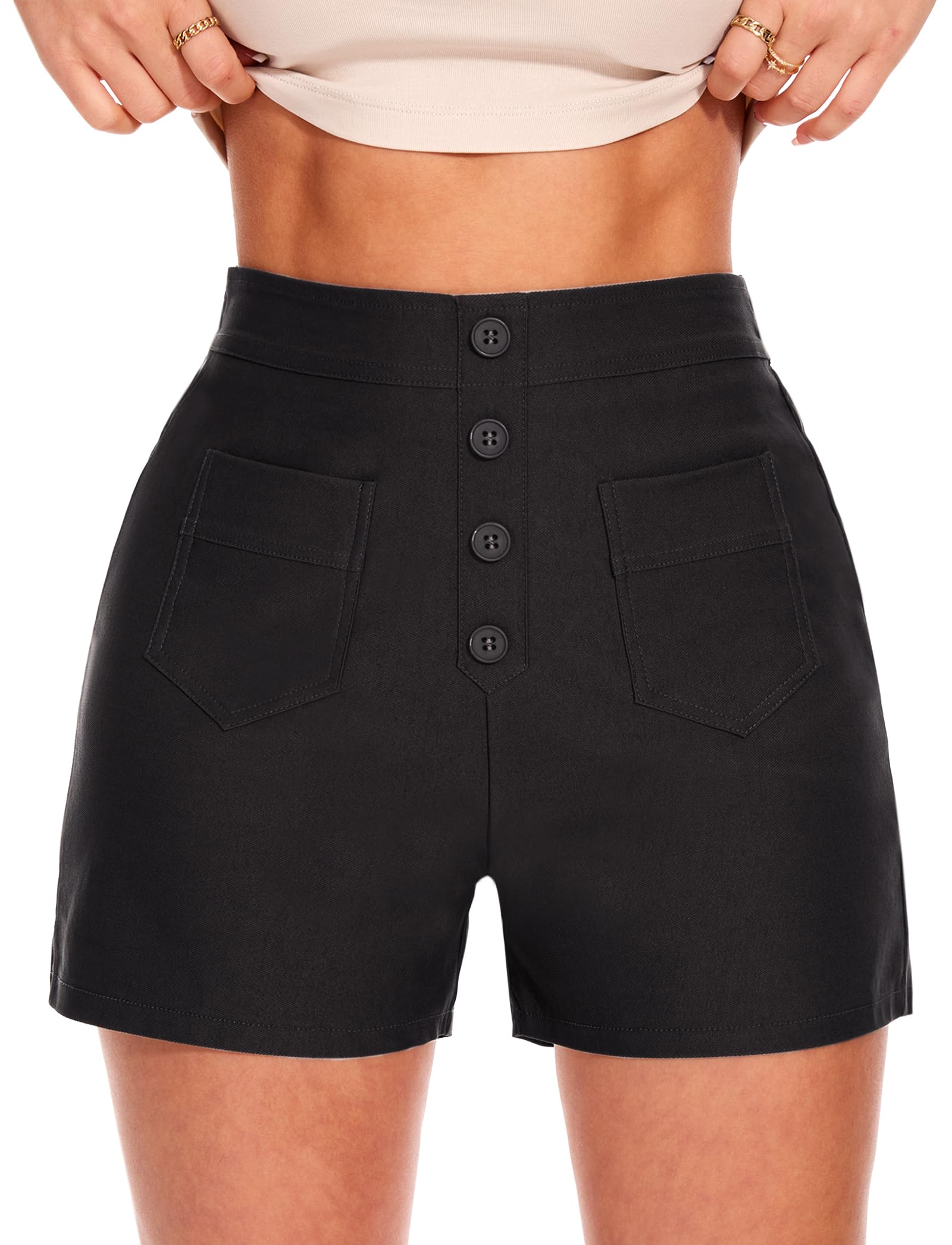 Navneet Pantalones Cortos Mujer Pantalones Verano Vaqueros Cortos Elasticos Mujer