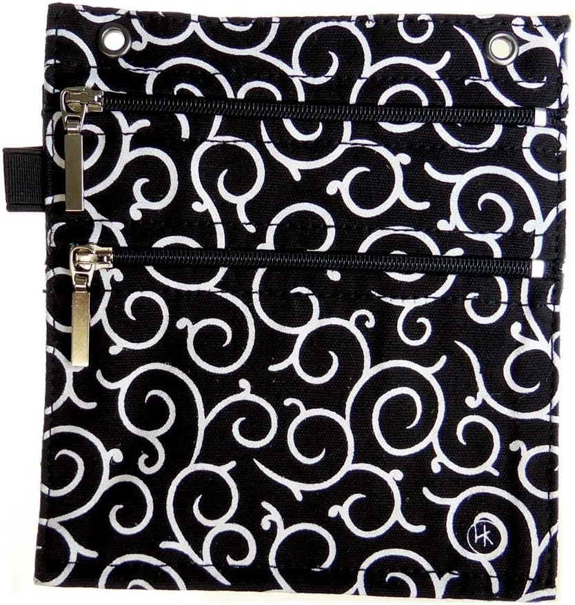 Double Zipper Hip Klip - Regular with Elastic Loop - Girly Swirls - Cotton