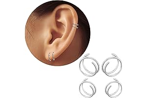 Women's Double Hoop Helix Earrings - Stylish, Unique, and Versatile Jewelry