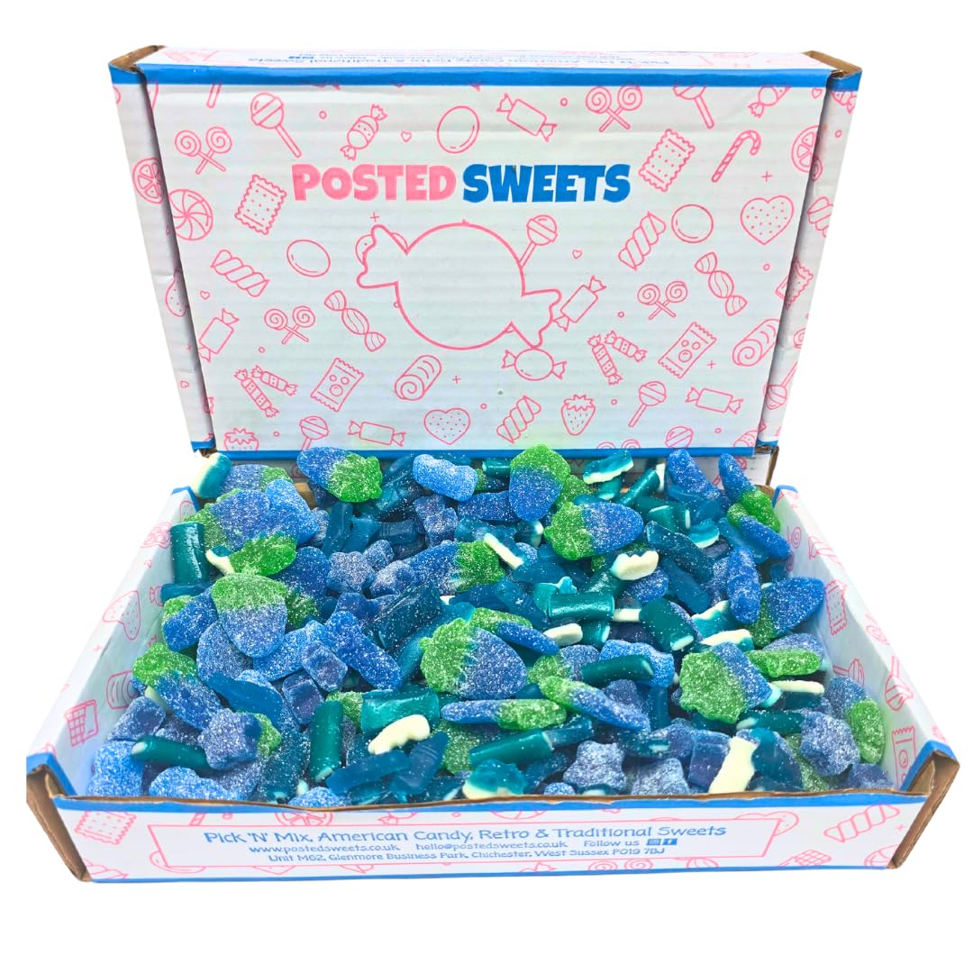 Blue Sweets Box Hamper, Sweet Gift For Any Occasion, Birthday, Tasty Pick & Mix Sweets, Boys Girls Adults, Posted Sweets, Baby Shower