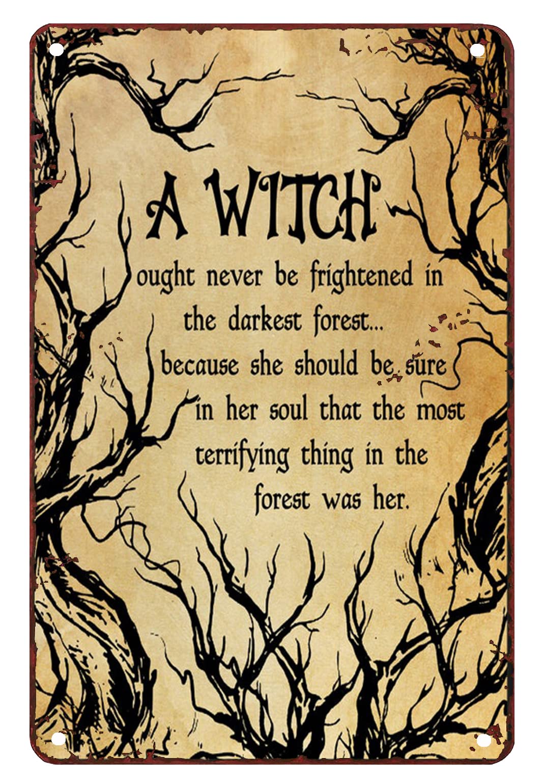 peiyeety Metal Decor for Table Vintage Halloween A Witch Witch Decor Halloween Outdoor Tin Sign Chic Art Wall Metal Decorations Funny Iron Plaque Signs Gift 8x12 inch