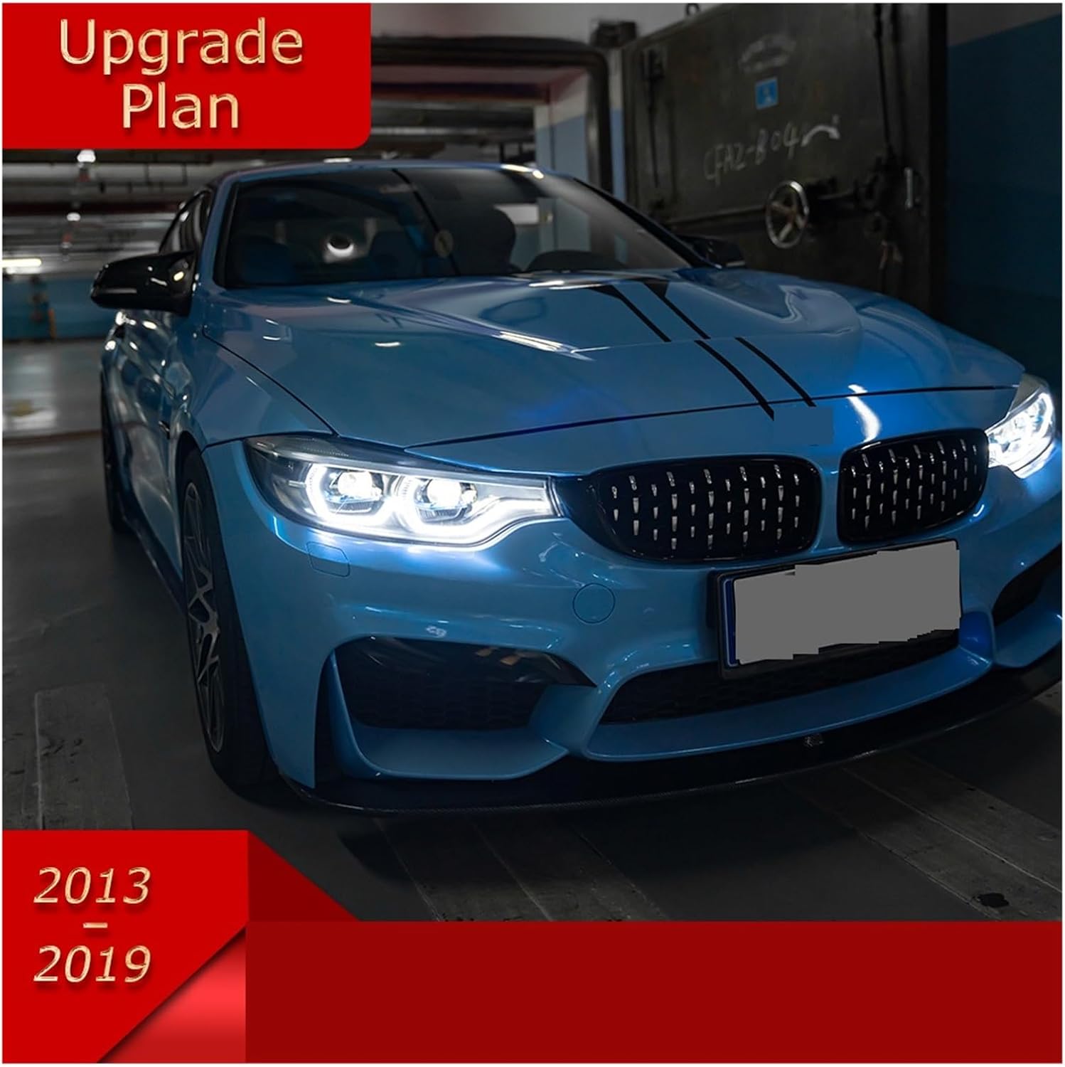 Car Lights Headlight Compatible With F32 F36 F82 4 Series 2013-2019 LED Auto Assembly 420i 428i 435i 440i M4 Upgrade Laser Kit Accessories(Chrome One Set,For 2013-2015 User)