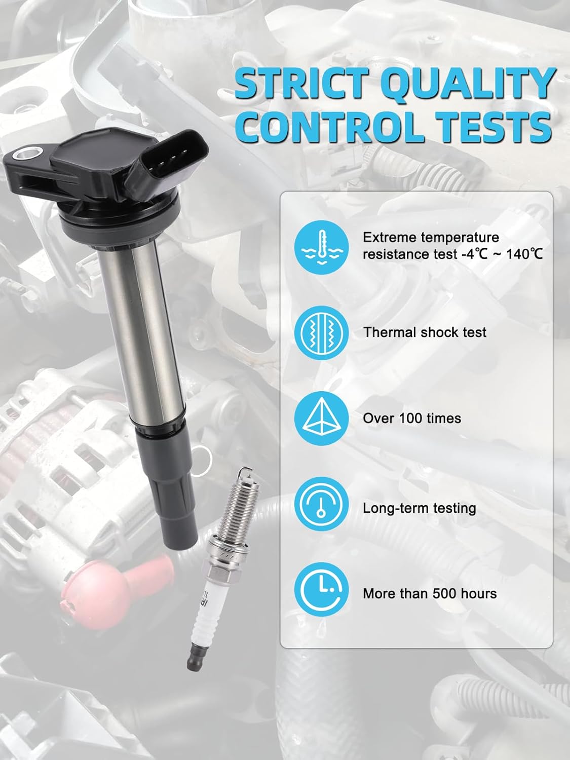 UF596 Ignition Coil Pack Spark Plug Iridium 4 PCS (1.8L) For 2009 2010 2011 Toyota Corolla Matrix Prius 2012 2013 2014 2015 2017 Lexus Scion IM XD Pontiac Vibe, UF619 90919-02258 C1714