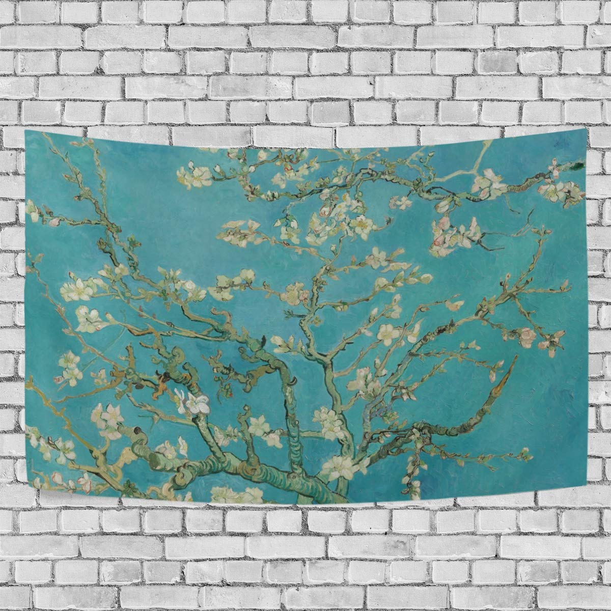 JSTEL Van Gogh Almond Blossom Tapestry Wall Hanging Decoration for Apartment Home Decor Living Room Table Throw Bedspread Dorm 100 x 150 cm