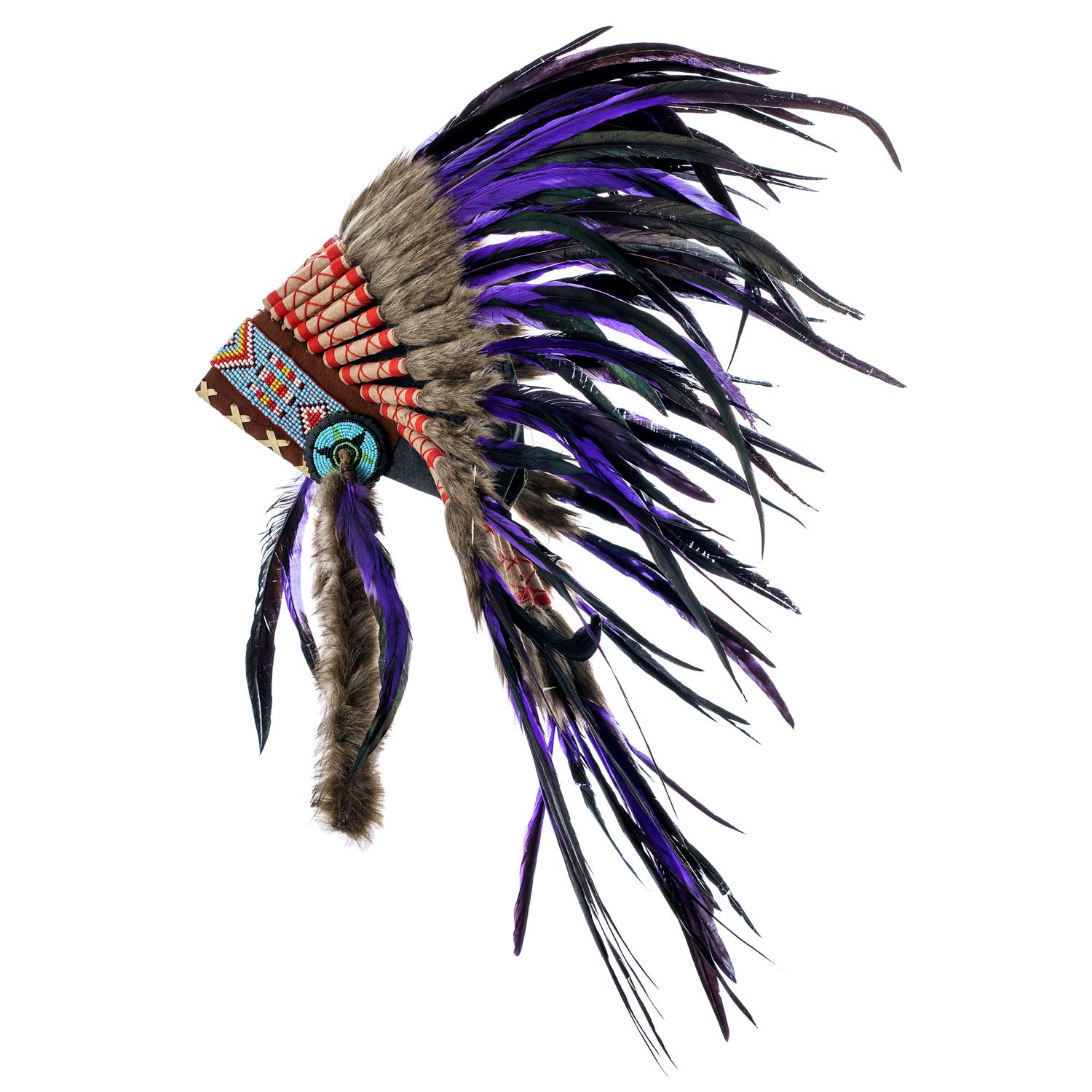Novum Crafts Feather Headdress | Native American Indian Inspired | Choose Color