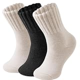 Thermal Crew Boot Socks for Women&comma; 3 Pairs Thick Cushion Warm Winter Socks&comma; Gift for Ladies Size 7-11