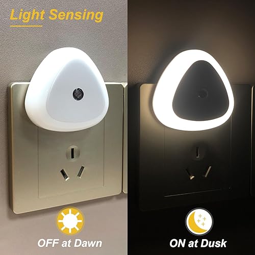 Miniatura 2 de INZU Luces nocturnas enchufables a la pared, luces nocturnas de baño con sensor de luz del atardecer al amanecer, luz nocturna LED enchufable para