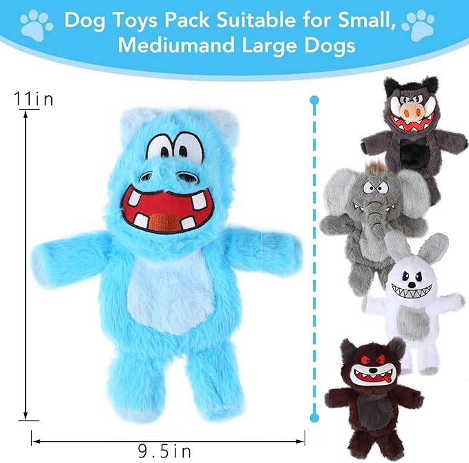 Juguetes Mordedores Squeaky para Perros Bzonsmart - Pack de 5 miniatura 5