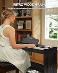 STRICH Piano numérique 88 Clés, Hammer-Action Weighted Keyboard, Piano électrique de taille complète avec support de meubles, 25Wx2 Haut-parleurs, supporte USB-MIDI/Wireless Connect, SDP-300W (Couleur noire)