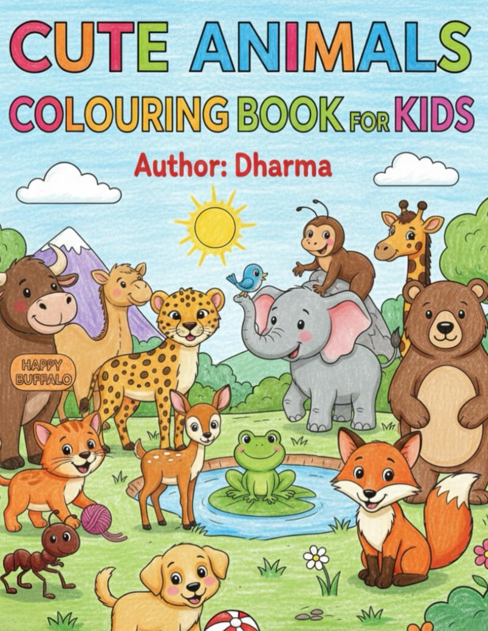 CUTE ANIMALS COLOURING BOOK FOR KIDS