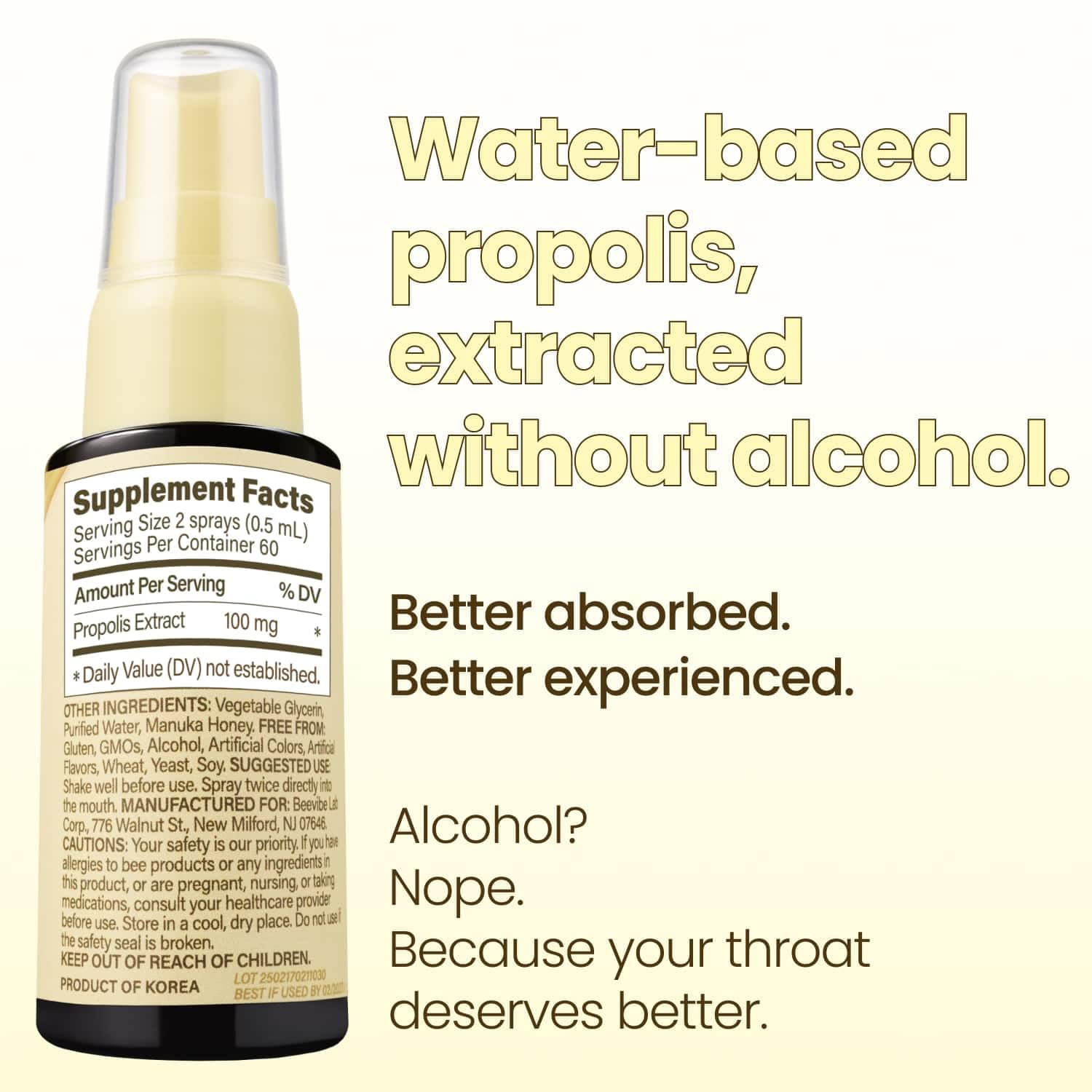 Propolis Throat Spray – Bee Propolis & Manuka Honey, Soothing Throat Comfort, Immune Support, Gluten-Free, Alcohol-Free, Non-GMO, Keto, 1.01 fl oz — Amazon image 4