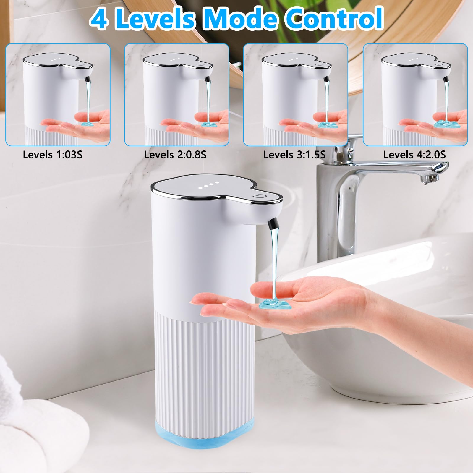 Dispenser Sapone Automatico Behire - Ricaricabile USB, 360 Ml, Con Sensore Di Movimento - Foto 5