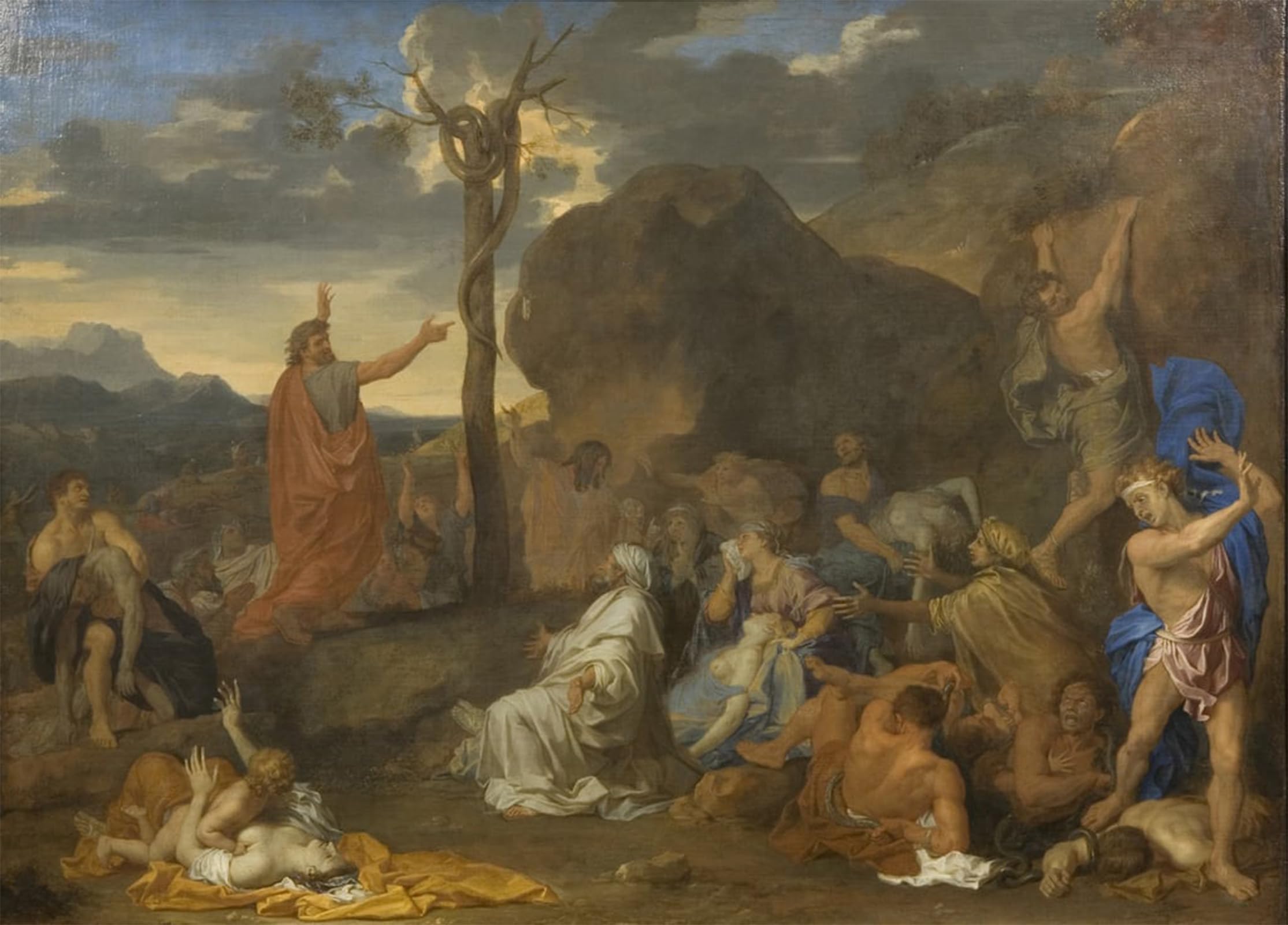 POSTERIIk Famous Modern Artwork Art Mural the Brazen Serpent by Charles Le Brun Oil Paintings Pictures for Home Decor 60x90cm