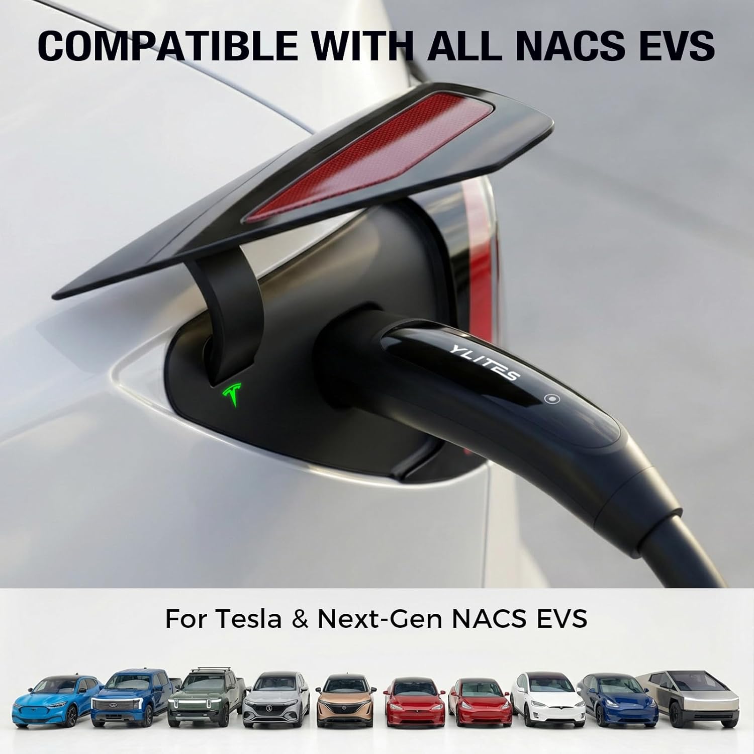 Level 1/2 for Tesla Charger, 16A Adjustable Current, Portable Electric Car EV Charger with 21 ft Charging Cable, 120V-240V, NEMA 6-20P Plug NEMA 5-15 Adapter, NACS Connector for Tesla Model Y/X/3/S