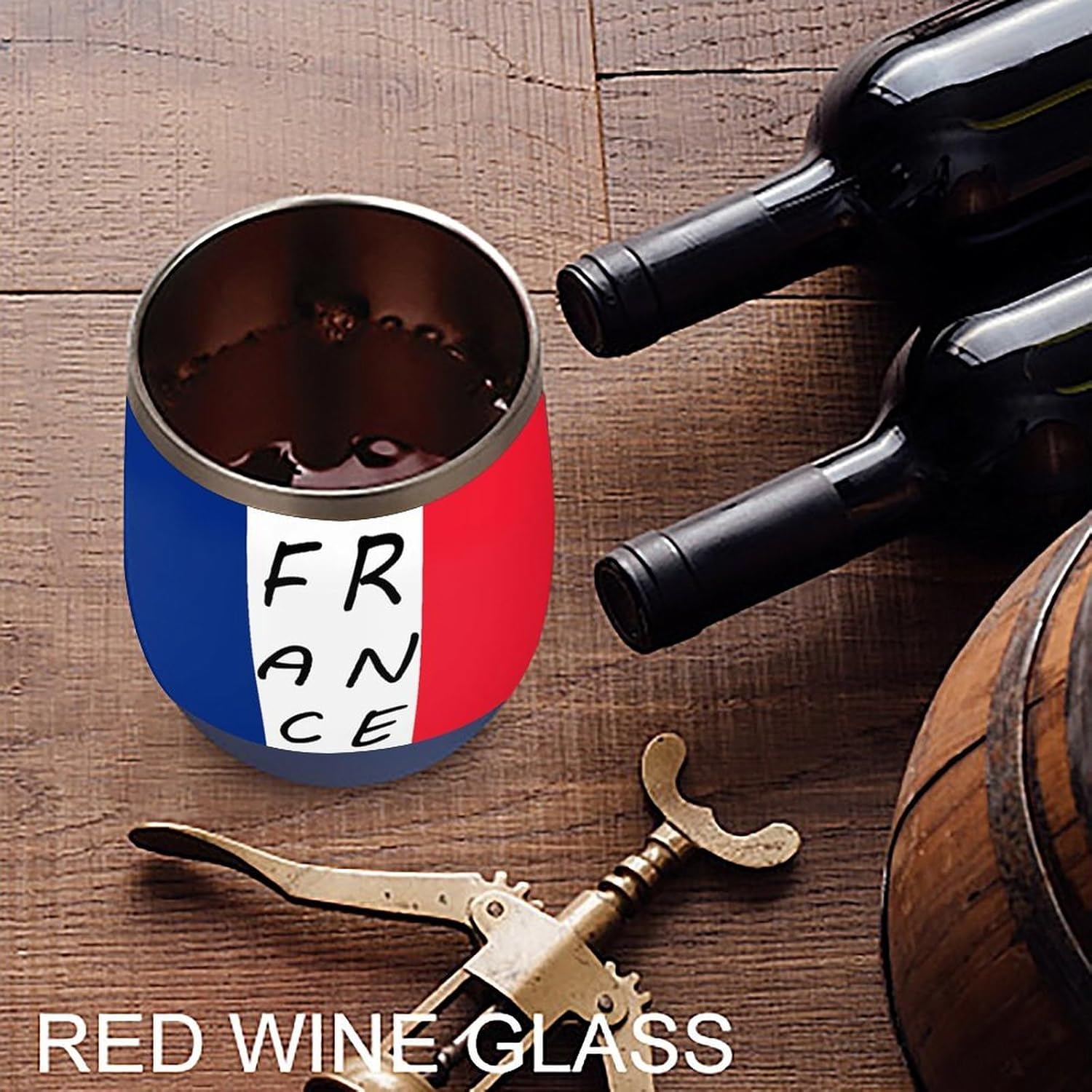 France French Flag Insulated Drinking Cup Stainless Steel Coffee Mug Wine Tumbler with Lid 12OZ