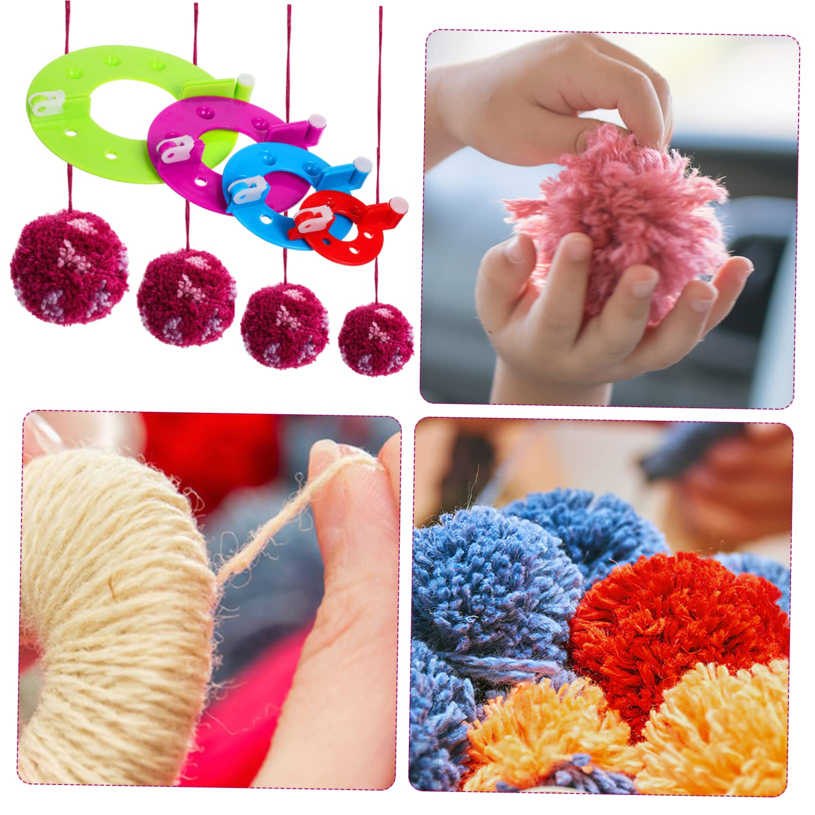 DOITOOL 3 Sätze Teiliges Pompon Maker Mit Bastelwerkzeuge Für DIY Wollknüpfprojekte Für Bastelliebhaber 8 Stücke * 3