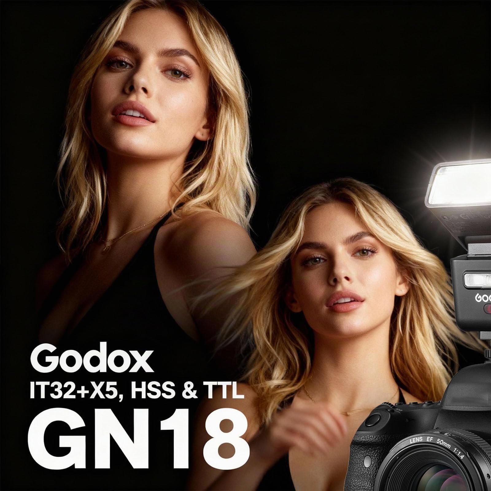 Godox iT32 Flash Appareil Photo TTL Mini avec Déclencheur X5-N pour Nikon, Flash TTL sans Fil 2.4G HSS 1/8000s, Compatible avec Nikon Z5II Z6III Z8 Z50II Z30 D850 Z5 Z50 Zfc Z6II Z9 Z7 D5600 D750