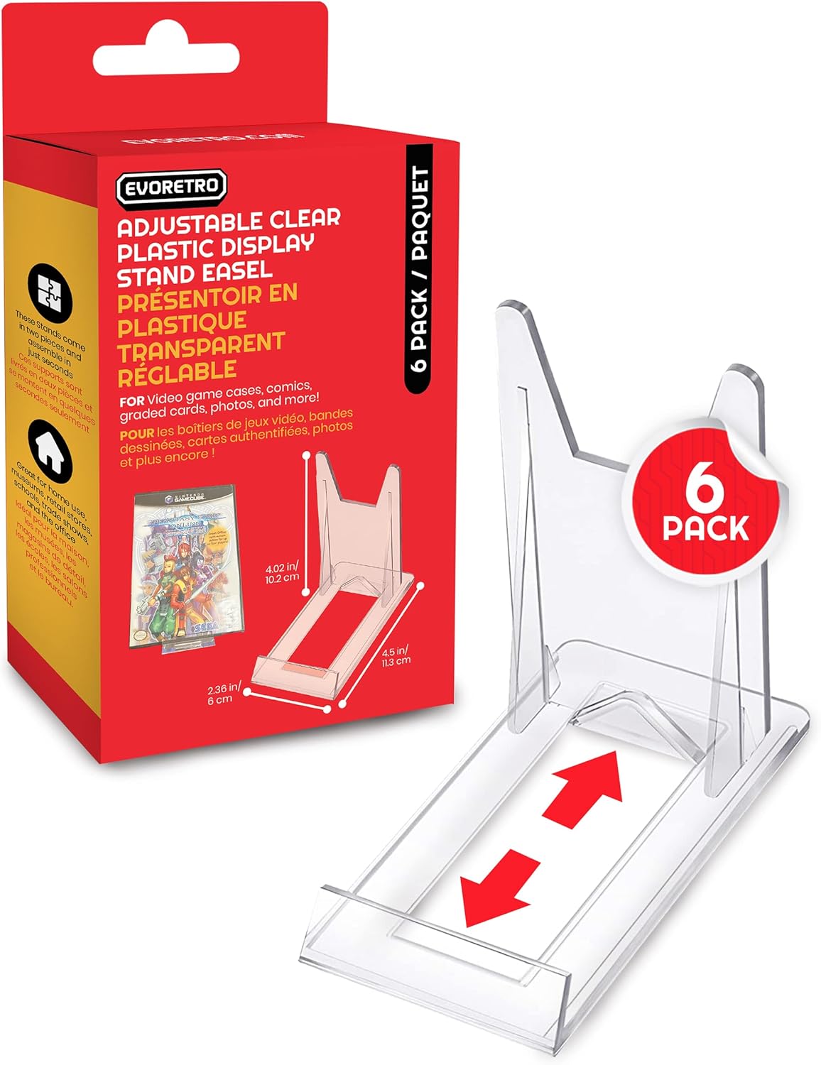 EVORETRO Display Stand Plate Stand 6Pack Adjustable