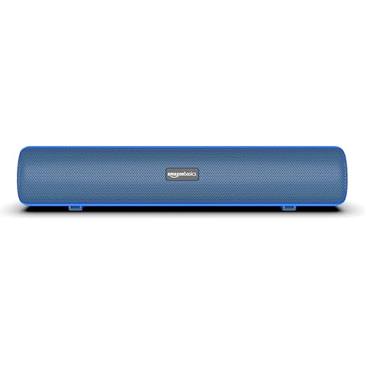 amazon basics SB25L 25W Bluetooth Soundbar with 4000 mAh Battery | 2X Bass | Up to 7 hrs of Playback | Blue LED Lights | Bluetooth 5.3, Aux & USB Connectivity (Blue)