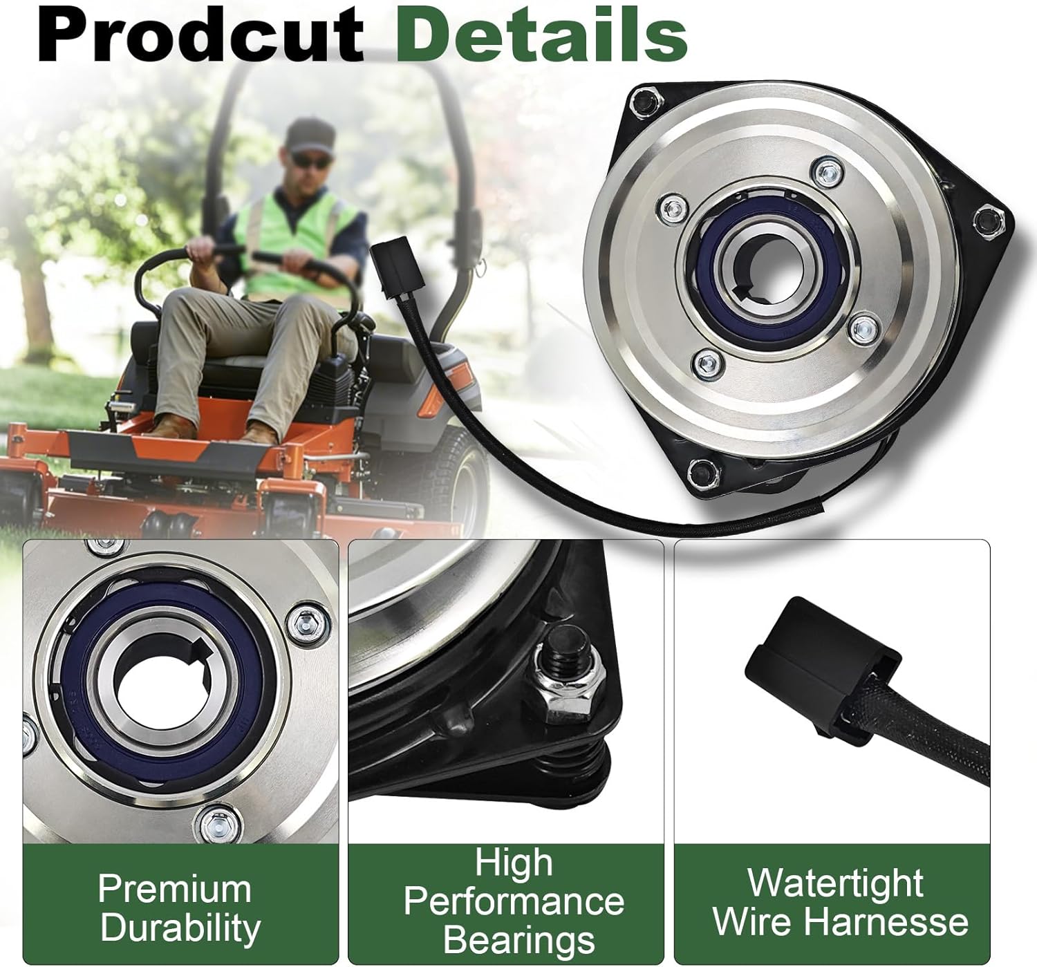 539113437 X0606 PTO Clutch Fit for Husqvarna EZ4822 EZ4824 EZ6124 EZ5224 EZ5225, 150ftlb Electric PTO Clutch Compatible with Dixon for Kees Outdoor Lawn Mowers