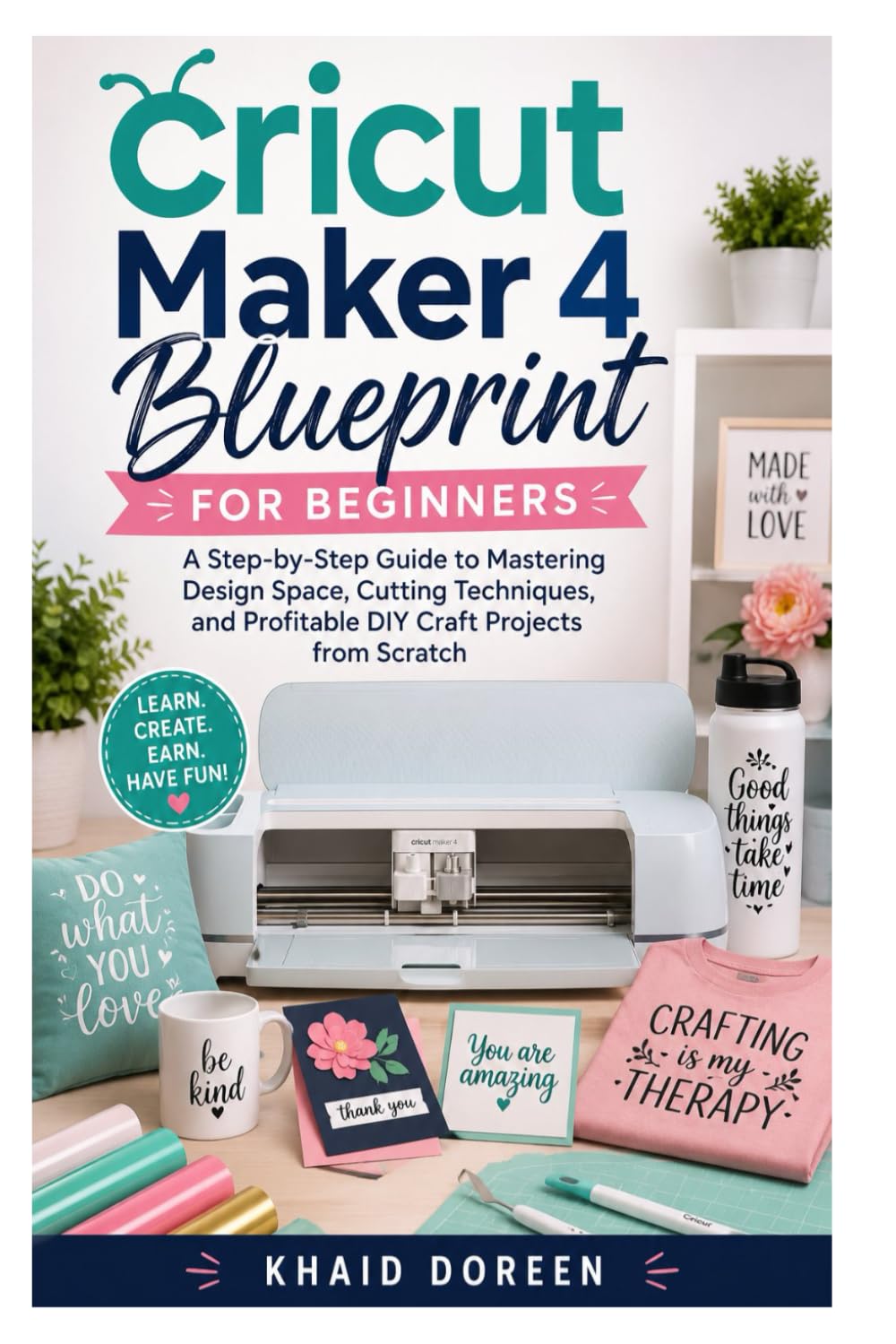 Cricut Maker 4 Blueprint for Beginners: A Step-by-Step Guide to Mastering Design Space, Cutting Techniques, and Profitable DIY Craft Projects from Scratch