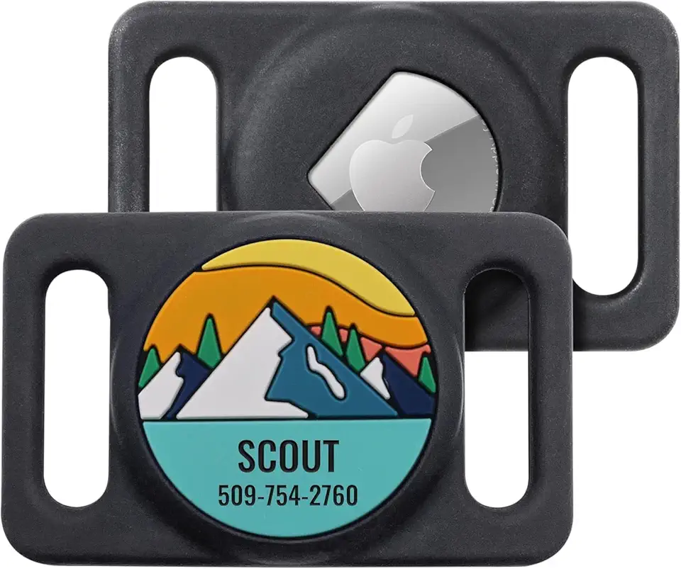 GoTags Airtag Engraved Dog Collar Holder