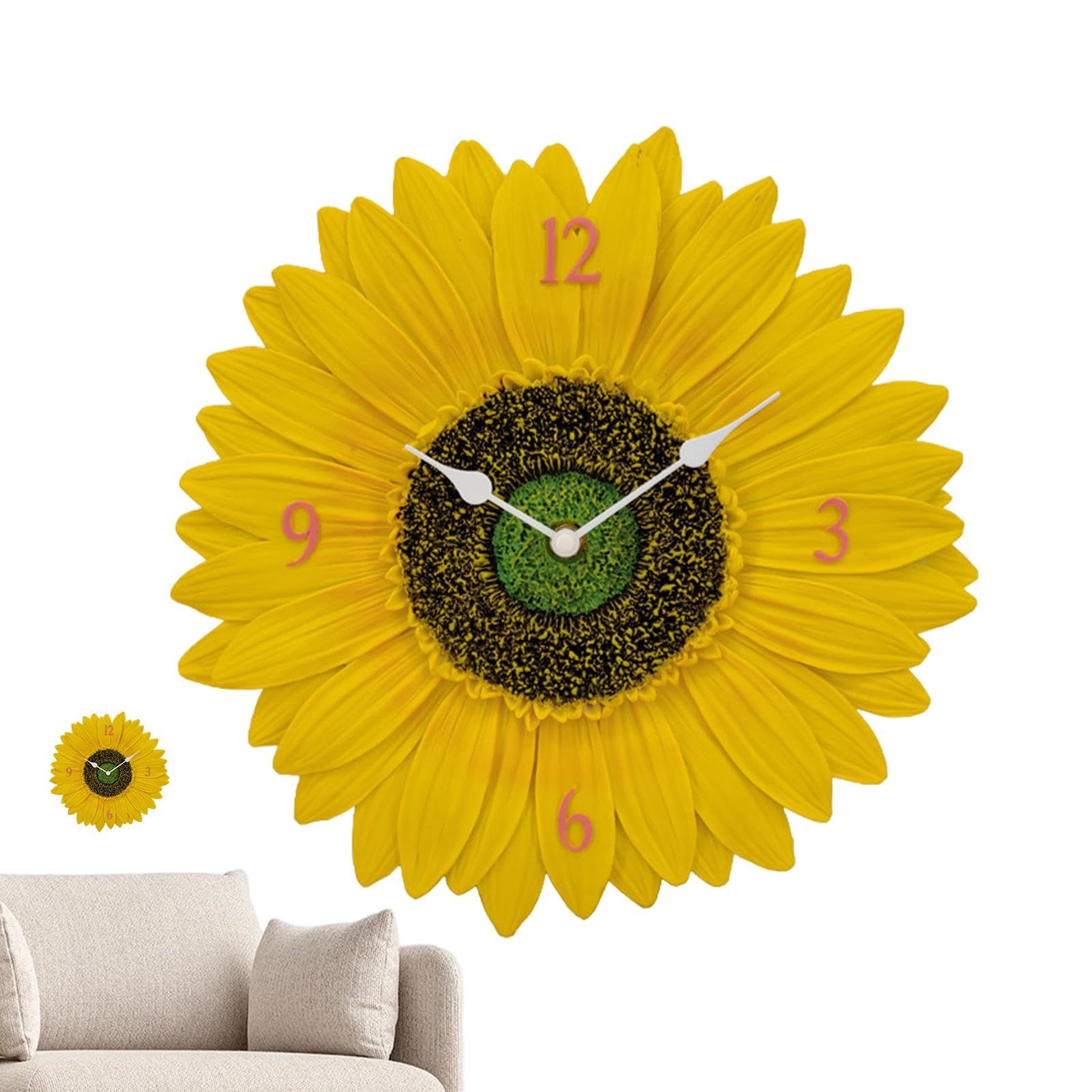 Horloge murale tournesol étanche pour déco salon et extérieur étanche
